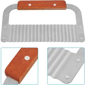Soap Cutter, Stainless Steel Soap Cutter Crinkle Wax Cutter Wavy Slicer Cutting Tool with Hardwood Handle for Soap Loaf Vegetable Candle Wax Cake