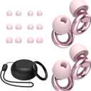JUSTRVN Ear Plugs for Sleeping,2 Pairs of Stylish Reusable Noise Reduction Earplugs with 8 Pairs Tips & case,Hearing Protection Earplugs for Concert,Travel,Work,Live Events - 25dB-30dB