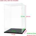 Thickened Clear Acrylic Display Case for Zimomo for LEGO 43263 Beauty and Beast Castle for 76437 Burrow Collectors' Edition 21335 Showcase Box with Wooden Base with Door, Black Inside 13.8x11.8x23.6in