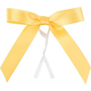 Restaurantware - Gift Tek 3 x 2.5 Inch Satin Ribbon Bows, 4000 Twist Tie Bows - Pre-Tied, Vibrant, Gold Polyester Gift Wrapping Bows, For Treat Bags, Crafts, Packages, Decoration- Restaurantware