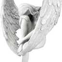 Creative White Resin Redemption Angel Statue,Tabletop Ornament, Hand-Carved Angel Sculpture Used for Garden Home Decoration