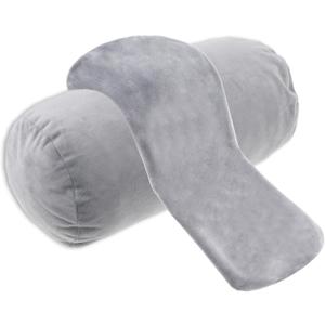 2 Packs Neck Roll Pillow Cover, Crystal Velvet Cervical Neck Pillow Case Bolster Pillowcases for Cylindrical Cushion Soft Travel Pillow Case Cover Cylinder Pillow Covers for Home(Gray)