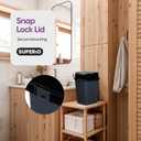 Garbage Can with Swing Top-Split Lid, 2 Pack | Small Trash Can with Lid | Durable Plastic | Slim & Sturdy Trash Bin | Fingerprint Resistant | 2.5 Gallon / 10.5 qt / 10 L  Grey/Black | Superio