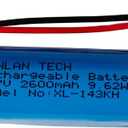 XINLANTECH 3.7V 2600mAh 18650 Rechargeable Li-ion Battery with Jst XH2.54/2P Connector Plug Wires for DIY Electronics, Toys, Lighting,Bluetooth Devices and More