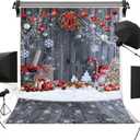 Christmas Photo Backdrop 6x8FT Xmas Tree Snowflake Wooden Wall Photography Background Winter Holiday Party Decorations Supplies