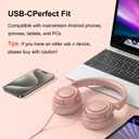 ADOOPE Wired Over-Ear Headphones with USB C Connector, Hi-Fi Stereo Sound, Noise-Isolating Ear Cups, Comfortable Fit for USB C Devices (Rose Gold, No Bag)