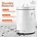 Autumn Alley, Farmhouse Bathroom Trash Can - White Trash Bin with Lid and Pedal - White Garbage Bin for Rustic Bathroom, Farmhouse Kitchen Trash Can, Country Home Décor, 5L, 1.3 Gallon