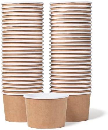 MATICAN Paper Ice Cream Cups - 50-Count 9-Oz Disposable Dessert Bowls for Hot or Cold Food, 9-Ounce Party Supplies Treat Cups for Sundae, Frozen Yogurt, Soup, Brown MATICAN Paper Ice Cream Cups - 50-Count 9-Oz Disposable Dessert Bowls for Hot or Cold Food, 9-Ounce Party Supplies Treat Cups for Sundae, Frozen Yogurt, Soup, Brown