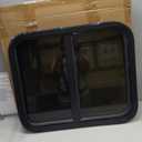 Horizontal RV Window, 24" W x 20" H Tinted Sliding RV Window with Net Screen and Trim Ring, Suitable for 1-1/8" Thick Walls, DOT Approved