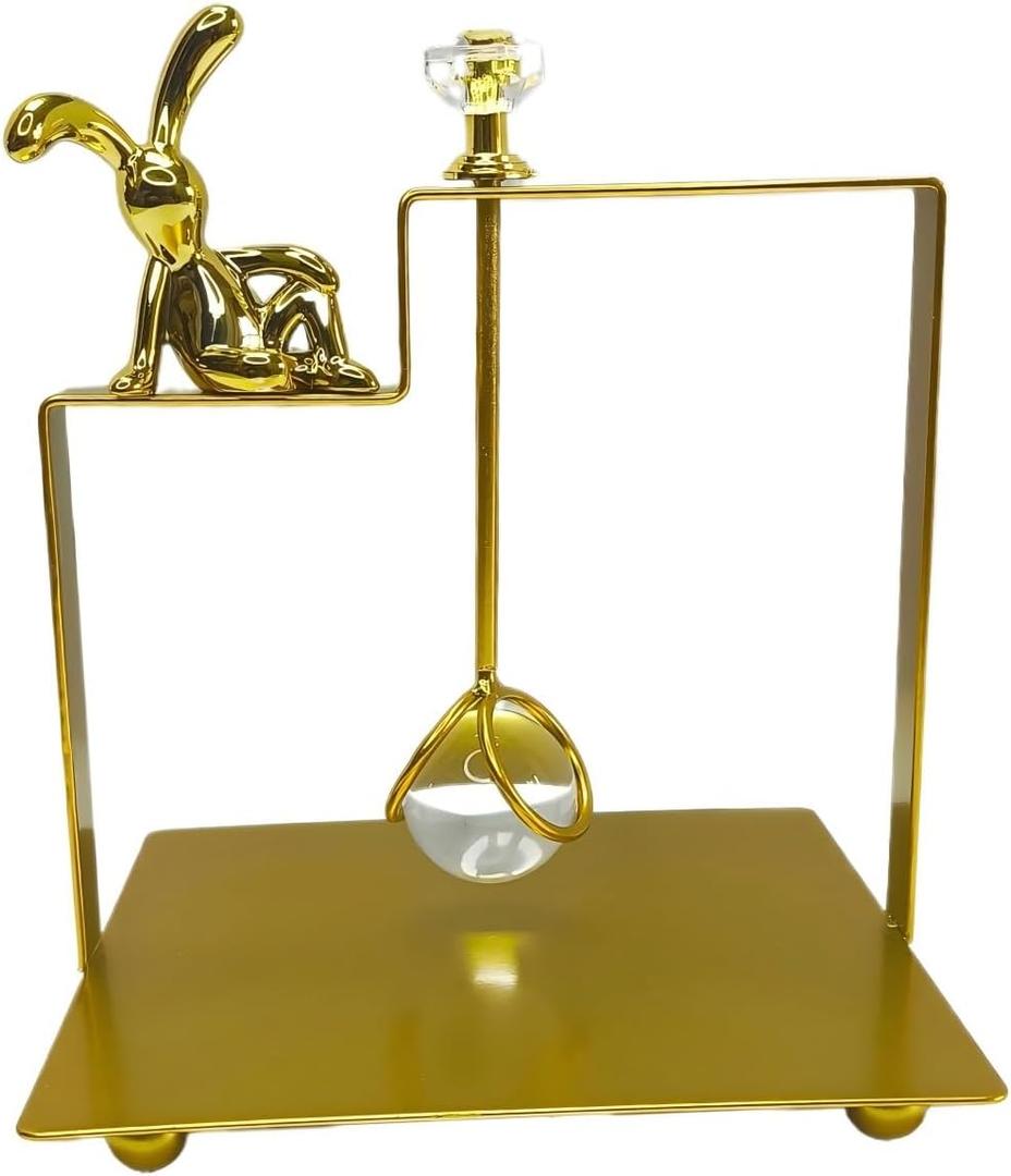 Bunny Napkin Holder for Tabletop, Decorative Square Plastic Rabbit Paper Towel Dispenser - Compact for Kitchen Counter, Home Bar, Farmhouse & Restaurant Table Decor (GOLD)