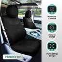 FH Group Car Seat Covers Front Set Black Cloth -Seat Covers for Low Back Car Seats with Removable Headrest,Universal Fit,Automotive SeatCover,Airbag Compatible Car Seat Cover for SUV,Sedan,Van