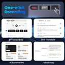 AI Voice Recorder, Professional Voice Activated Recorder with AI Transcription & Summarize, 64GB Storage, 30H Battery, Noise Cancellation and AI Note Taker for Meetings and Interviews & Сalls