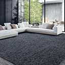 HOMBYS Shaggy Area Rug 8x10 Feet, Ultra Soft Large Plush Faux Fur Carpet, Non-Skid Bedroom Living Room Rug for Kids Playroom Home Decor, Dark Grey