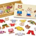 Melissa & Doug Mix 'n Match Wooden Bear Family Dress-Up Puzzle With Storage Case (45 pcs) - Wooden Teddy Bear Puzzle, Sorting And Matching Puzzles For Toddlers Ages 3+