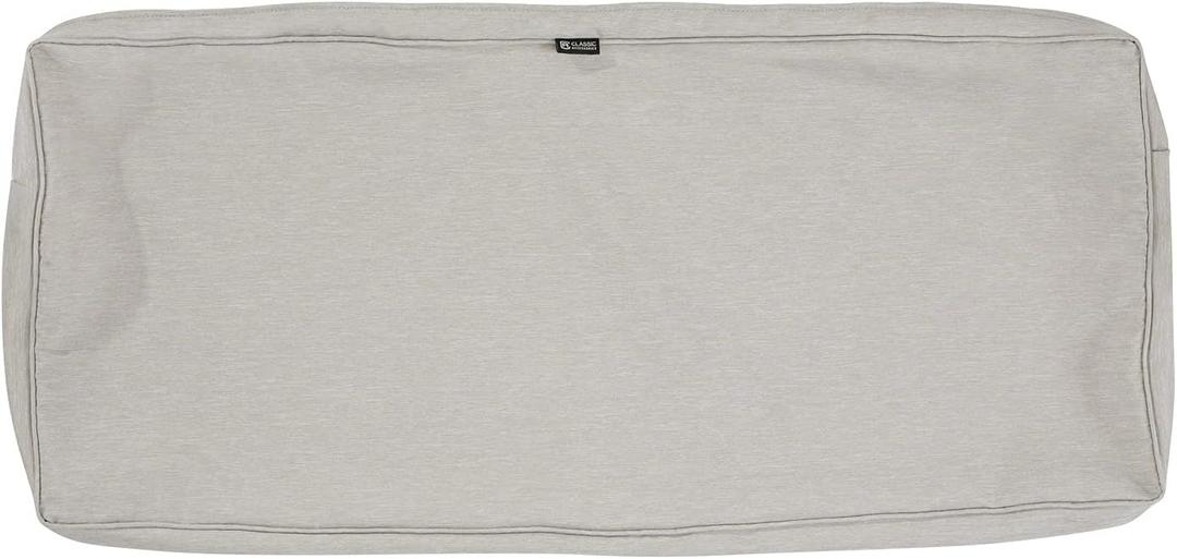 Classic Accessories Montlake Water-Resistant 54 x 18 x 3 Inch Outdoor Bench/Settee Cushion Slip Cover, Patio Furniture Swing Cushion Cover, Heather Grey, Patio Furniture Cushion Covers