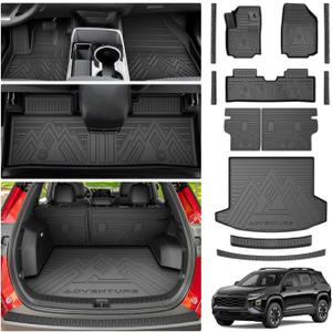 Equinox Floor Mats - Car Mats for 2025 2026 Chevrolet Equinox Gas (Not for EV) & GMC Terrain, All Weather Floor Mat & Cargo Liner & Door Sill Guards for Equinox Accessories, Heavy Duty Waterproof