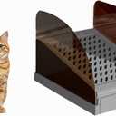 Plastic Inclined Steps Assist in Using Various Sizes of cat Litter Boxes. Plastic Large cat Litter Boxes Inclined Steps are Non Stick, Height Adjustable, Easy to Clean (Gray, Small)