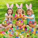 [ 6 Surprise Gold Eggs ] 100 Pack Prefilled Easter Eggs with Assorted Toys Inside, Truly Pre Filled Plastic Easter Egg Filles Fidget Toys Easter Hunt, Basket Stuffers Party Favors for Kids Boys Girls