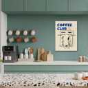 WALLZK Framed Coffee Wall Art Trendy Coffee Club Poster Canvas Prints Good Morning Cafe Bar Painting Pictures Decor for Kitchen Dining Room 16"x24"