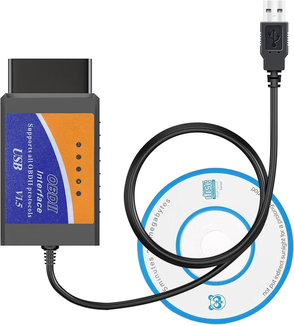 WUKUR ELM327 OBD2 USB Adapter Compatible for Scan F150 F250 with Automatic (MS/HS) CAN Switching,OBDII Diagnostic Scan Tool Car and Light Truck Check Engine Light for Ford Lincoln Mazda Mercury