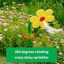 Crazy Daisy Sprinkler - 360 Rotating Dancing Crazy Daisy Water Sprinkler for Lawn Garden, Funny Sunflower Water Sprinklers for Dogs Outdoor Play, Irrigation Tool for Yard Watering - Yellow