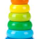 Melissa & Doug Rainbow Stacker Wooden Ring Educational Toy - Wooden Stacking Rings, Stacker Toys for Toddlers Ages 2+