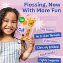 SmartLifeco Eco-Friendly Kids Flossers (200ct) - Dental Floss Picks for Children Made with Straw Wheat, Fluoride & PFA Free, Toothpick Flossing Sticks for Toddler Teeth, No Shred Thread, Unflavored