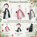 SmoothNovelty 3 Pcs Christmas Snowman Decoration Let It Snow Snowman Ghost Table Centerpiece Winter Snow Man Figurine Wooden Tabletop Decor for Xmas Home Party Favor Gift