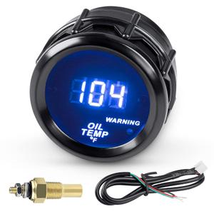WATERWICH Oil Temp Temperature Gauge Meter Kit 104302℉ DC12V 2inch 52mm with Sensor for Marine Car Truck Vehicle Automotive