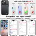 Vinich for iPhone 16 Pro Wallet Case with Card Holder, RFID Blocking Credit Slots Kickstand Shockproof Phone Cover Fit for iPhone 16 Pro 6.3" Black