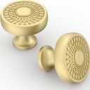 Asidrama 10 Pack Brushed Gold Cabinet Knobs Kitchen Cabinet Pulls Gold Hardware for Dresser Drawers 1129 (Single Hole Knob)