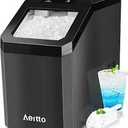 Aeitto Nugget Ice Maker Countertop, 55lbs/Day, Large Capacity Chewable Ice Maker, Rapid Ice Release in 5 Mins, Self-Cleaning with Stainless Steel Housing Ice Machine for Home Office and Party, Black
