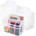 WILLBOND 12 Pcs Classroom Storage Caddies Stackable Utility Caddy, Clear