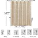 Boho Farmhouse Shower Curtain Woven Fabric Cute Beige Shower Curtain, 72 x 72 Tufted Chevron Textured Striped Modern Farmhouse Minimalist for Bathroom