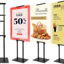 4PACK Adjustable Poster Holder, Foam Board Stand for Display, Heavy Duty Pedestal Sign Holder, Metal Stand for Display Board Up to 83