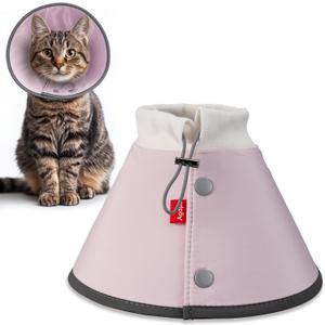 Agape Soft Cone for Cats & Small Dogs, Comfy Pet Cone to Stop Licking, Adjustable Cat E Collar Alternative After Surgery, Protective Elizabethan Collar for Pup & Kitty, Water Repellent Recovery Cone (2 (Neck:6.5"-8.5"))