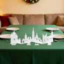 Christmas Centerpieces for Tables - 5 Pcs Wooden Christmas Table Decor with Foldable Church, Santa, Snowman, Reindeer, Tree for Mantel, Shelf, Xmas Tabletop Decorations (White)