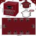 2 x Tenceur Claret and Black Graduation Party Decorations Set 2026 Graduation Card Box Tablecloth and 50 Pack Advice Cards for Guests Welcome Table Graduate Party Favors Decor Supplies Gifts