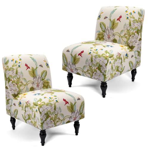 Liykimt Armless Accent Chair Cover Slipcover,Slipper Chair Cover Super Fit Stretch Spandex Removable Washable for Armless Chair Furniture Protector Covers for Living Dining Room Hotel, 2