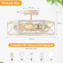 XSDeTu 3-Light Flush Mount Ceiling Light Fixture, Modern Close to Ceiling Light with White Metal Hexagon Cage, Farmhouse Ceiling Light for Bedroom, Hallway, Entry, Foyer, Kitchen
