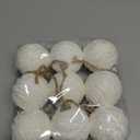 Hungdao 9 Pcs White Christmas Ornaments Velvet Ball Flocked Chenille Christmas Tree Ball Ornaments Decorative Xmas Hanging Decoration for Xmas Tree Decor, 2.36 Inch