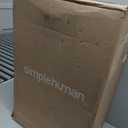 simplehuman 50 Liter / 13 Gallon Semi-Round Kitchen Step Trash Can with Secure Slide Lock, Black Plastic