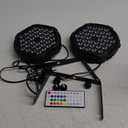 Bluetooth Party Lights, 36LED Party Light with IR Remote, DJ Lights with Music Sound Activated, Timed Floodlight with Fan Suitable for Family Parties, Music Studio, 2 Packs