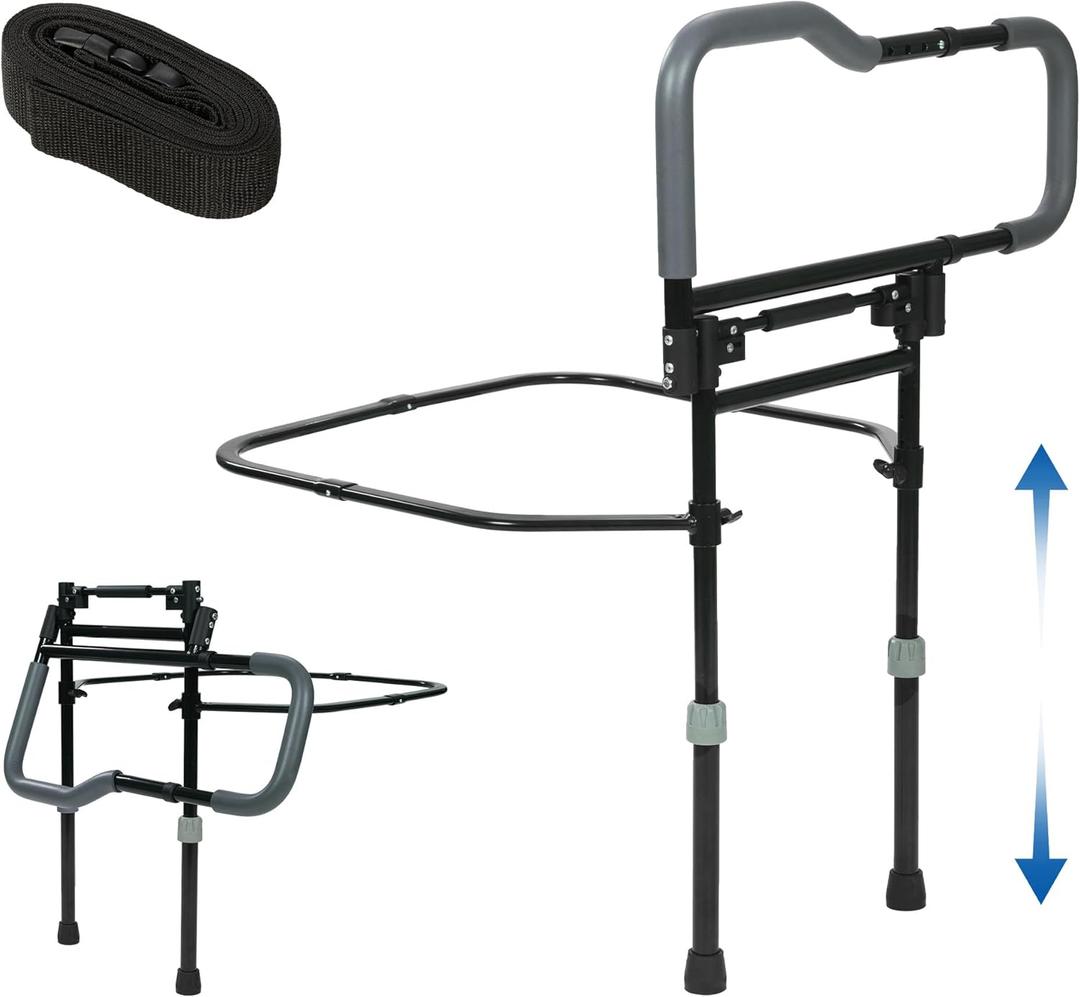 Bed Rail for Elderly, Bed Assist Grab Bar Handle, Foldable Bed Assist Handle, Safety Bed Rails for Elderly Adults Getting in & Out of Bed at Home- Fit King, Queen, Full, Twin