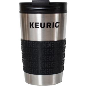 Keurig Stainless Steel Insulated Coffee Travel Mug, Fits Under Any Keurig K-Cup Pod Coffee Maker, 12 Oz, Stainless Steel