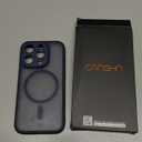 CANSHN Magnetic Compatible with iPhone 15 Pro Case, Upgraded [Full Camera Protection] [Compatible with Magsafe] [Translucent Matte] Shockproof Protective Phone Case Cvoer 6.1 inch - Black