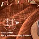 Simple&Opulence Cotton Muslin Throw Blanket for Bed, Couch, Knit Woven Gauze Blanket with Tassels, Soft Lightweight Cozy Pre-Washed Breathable Farmhouse Decoration for All-Season (Rust Orange), 50"x60"