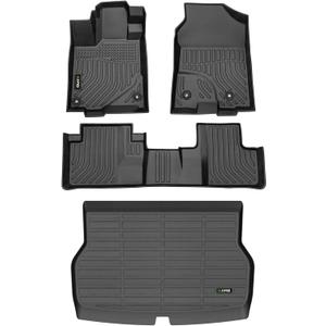 HAFIDI Floor Mats & Cargo Liner for Acura RDX 2016 2017 2018,1st 2nd Row with Trunk Mat, TPE All Weather Protection Car Floor Liners Accessories - Black