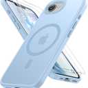 Miracase for iPhone 16e case & iPhone 17e Case for MagSafe [with 2×9H+ Screen Protectors] TOP Military-Grade Protection Shockproof with Velvet Touch for iPhone 16e/17e Phone Case 6.1", Light Blue