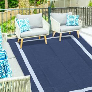 Ogrmar 5x8 FT Reversible Mats, Outdoor Rug for Patio Clearance, Waterproof Carpet, Plastic Straw Rug for Indoor Outdoor, Floor Mat&Rug for RV Porch Camping Backyard Deck Balcony Beach Trailer (Blue)